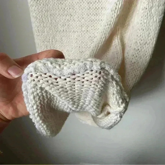 Cream Knit Top - Long & Flowy, Lower Back, Versatile Beach Cover-Up - Picture 4 of 7